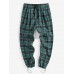 Mens Vintage Plaid Cotton Elastic Waist Drawstring Jogger Pants Mens Vintage Plaid Cotton Elastic Waist Drawstring Jogger Pants