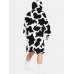 Mens Cow Pattern Print Flannel Two Sided Oversized Blanket Hoodie With Pouch Pocket Mens Cow Pattern Print Flannel Two Sided Oversized Blanket Hoodie With Pouch Pocket