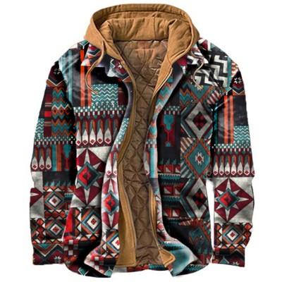 Men's thickened quilted printed jacket HF0408-05-01 Men's thickened quilted printed jacket HF0408-05-01