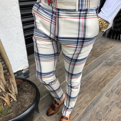 men's plaid casual pants HE1307-03-03 men's plaid casual pants HE1307-03-03