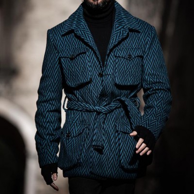 Men's Striped Multi-Pocket Long Sleeve Shirt HF0704-04-02 Men's Striped Multi-Pocket Long Sleeve Shirt HF0704-04-02