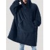 Mens Flannel Thicken Oversized Kangaroo Pocket Blanket Hoodies Warm Homewear Mens Flannel Thicken Oversized Kangaroo Pocket Blanket Hoodies Warm Homewear
