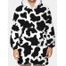 Mens Cow Pattern Print Flannel Two Sided Oversized Blanket Hoodie With Pouch Pocket Mens Cow Pattern Print Flannel Two Sided Oversized Blanket Hoodie With Pouch Pocket