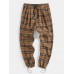 Mens Vintage Plaid Cotton Elastic Waist Drawstring Jogger Pants Mens Vintage Plaid Cotton Elastic Waist Drawstring Jogger Pants