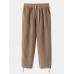 Mens Solid Corduroy Cotton Cargo Style Drawstring Cuff Pants With Pocket Mens Solid Corduroy Cotton Cargo Style Drawstring Cuff Pants With Pocket