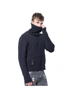 High Street Turtleneck Thick Warm Knitted Sweaters Fall Winter Men’s Fashion Solid Color Pullovers