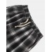 Mens Plaid Casual Drawstring Cuff Pants With Pocket Mens Plaid Casual Drawstring Cuff Pants With Pocket