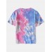 Mens Small Flower Print Tie Dye Round Neck Short Sleeve T Shirt Mens Small Flower Print Tie Dye Round Neck Short Sleeve T Shirt