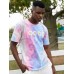 Mens Small Flower Print Tie Dye Round Neck Short Sleeve T Shirt Mens Small Flower Print Tie Dye Round Neck Short Sleeve T Shirt