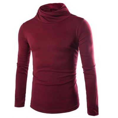 Mens Casual Turtleneck Knitted Sweater Solid Color Slim Fit Pullover Sweater Mens Casual Turtleneck Knitted Sweater Solid Color Slim Fit Pullover Sweater