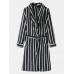 Mens Basic Striped Print Flannel Winter Thick Mid Length Home Lounge Robes Mens Basic Striped Print Flannel Winter Thick Mid Length Home Lounge Robes