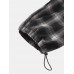 Mens Plaid Casual Drawstring Cuff Pants With Pocket Mens Plaid Casual Drawstring Cuff Pants With Pocket