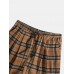 Mens Vintage Plaid Cotton Elastic Waist Drawstring Jogger Pants Mens Vintage Plaid Cotton Elastic Waist Drawstring Jogger Pants