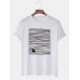 Mens Shark Line Print Round Neck Short Sleeve Cute T Shirts Mens Shark Line Print Round Neck Short Sleeve Cute T Shirts