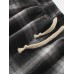 Mens Plaid Casual Drawstring Cuff Pants With Pocket Mens Plaid Casual Drawstring Cuff Pants With Pocket