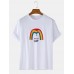Mens Rainbow Graphic Print Cotton Round Neck Casual Short Sleeve T Shirt Mens Rainbow Graphic Print Cotton Round Neck Casual Short Sleeve T Shirt