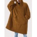 Mens Flannel Thicken Oversized Kangaroo Pocket Blanket Hoodies Warm Homewear Mens Flannel Thicken Oversized Kangaroo Pocket Blanket Hoodies Warm Homewear