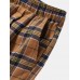Mens Vintage Plaid Cotton Elastic Waist Drawstring Jogger Pants Mens Vintage Plaid Cotton Elastic Waist Drawstring Jogger Pants