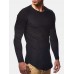Mens Jacquard Slim Fit Solid Color Cotton Round Neck Casual Long Sleeve T Shirt Mens Jacquard Slim Fit Solid Color Cotton Round Neck Casual Long Sleeve T Shirt