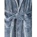 Mens Flannel Lapel Double Pocket Warm Belted Robes With Contrast Binding Mens Flannel Lapel Double Pocket Warm Belted Robes With Contrast Binding