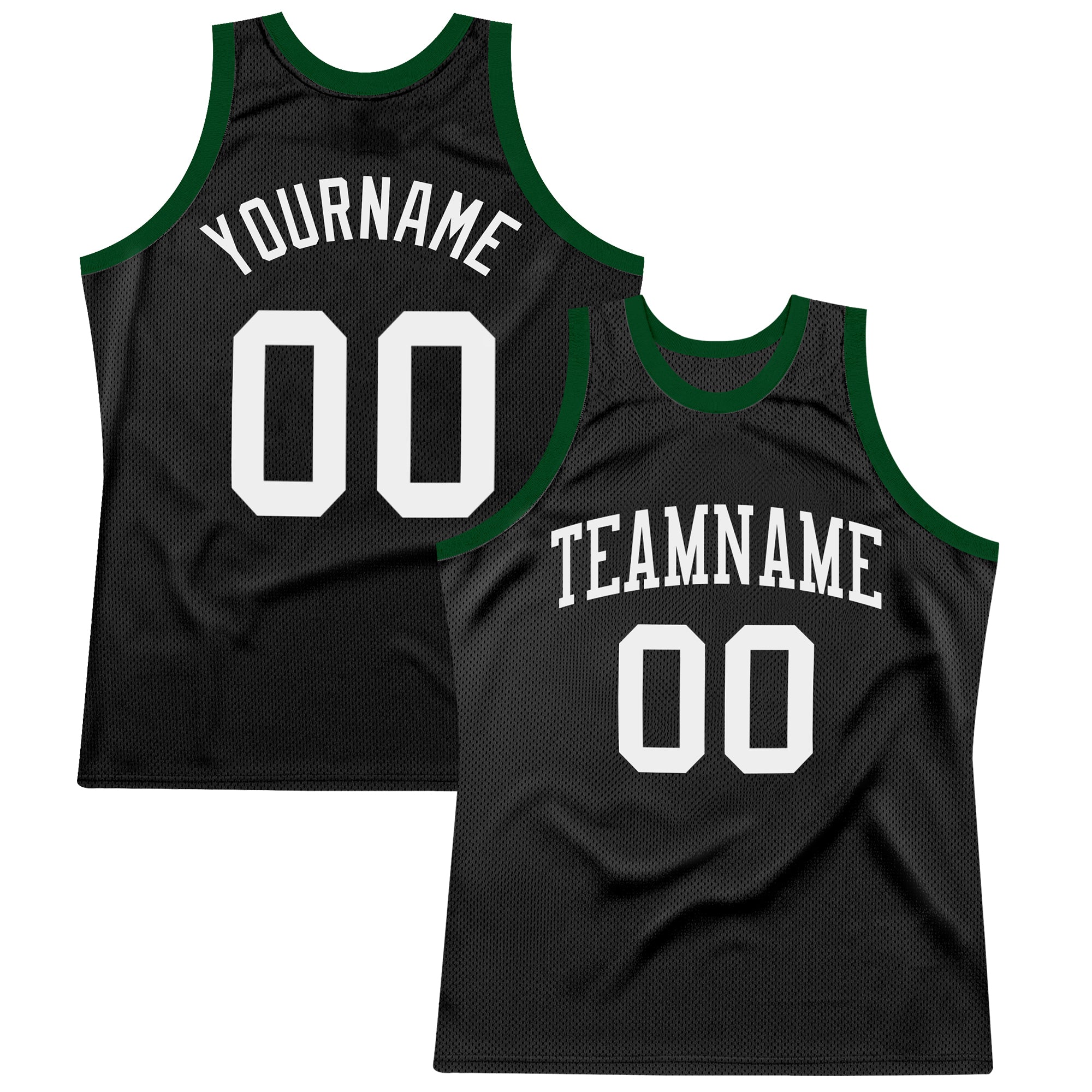 Custom Black White Authentic Throwback Basketball Jersey