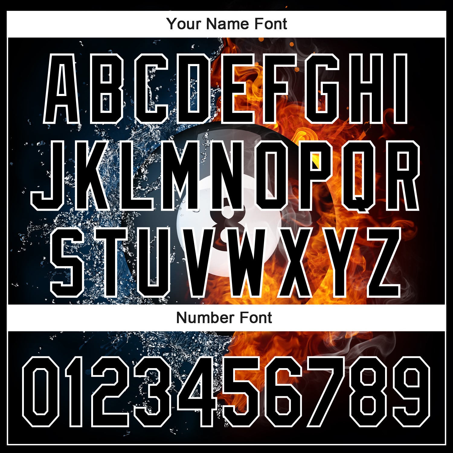 Custom Black White 3D Pattern Design Flame Billiards 8 Ball Performance Polo Shirt