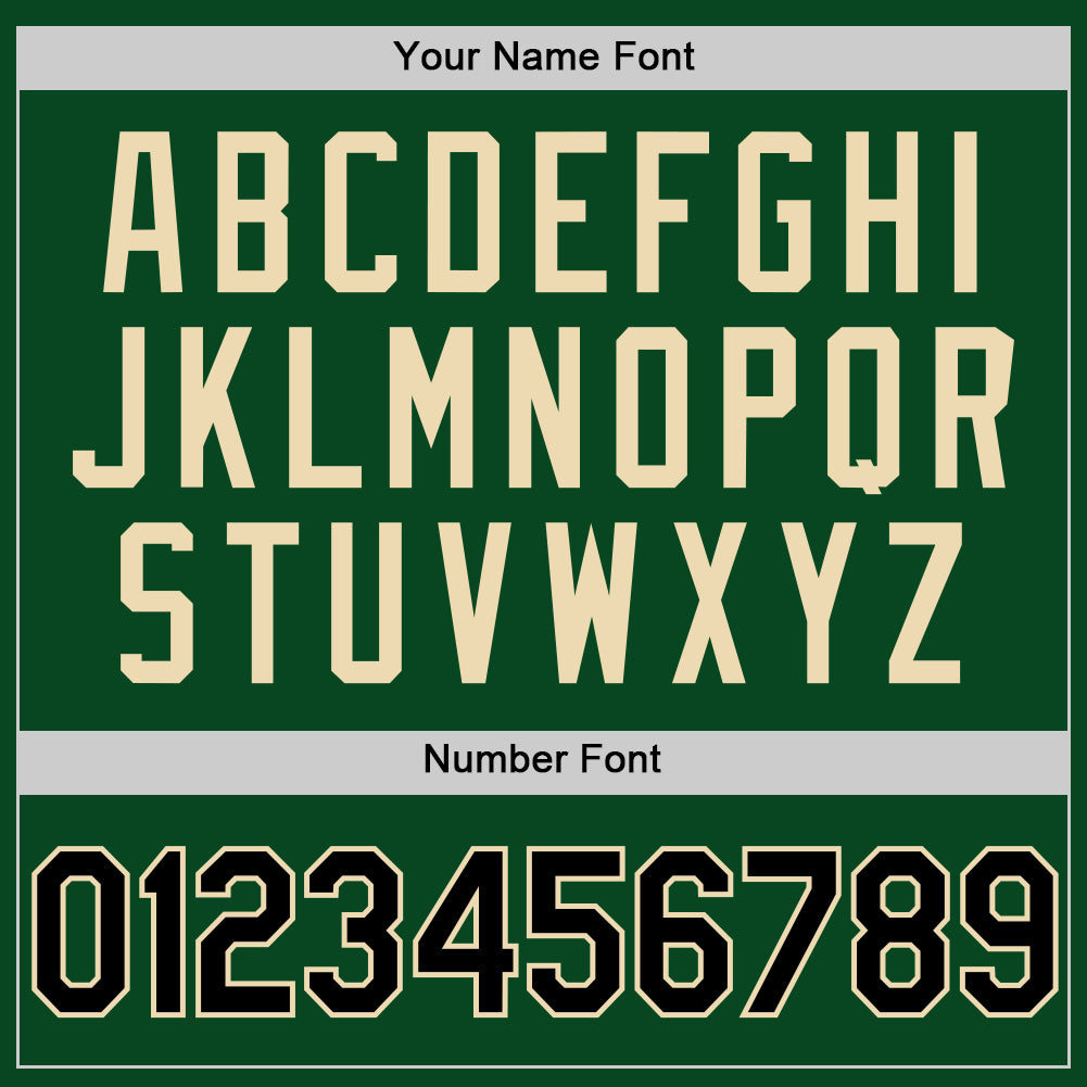 Custom Green Black-Cream Authentic Throwback Basketball Jersey