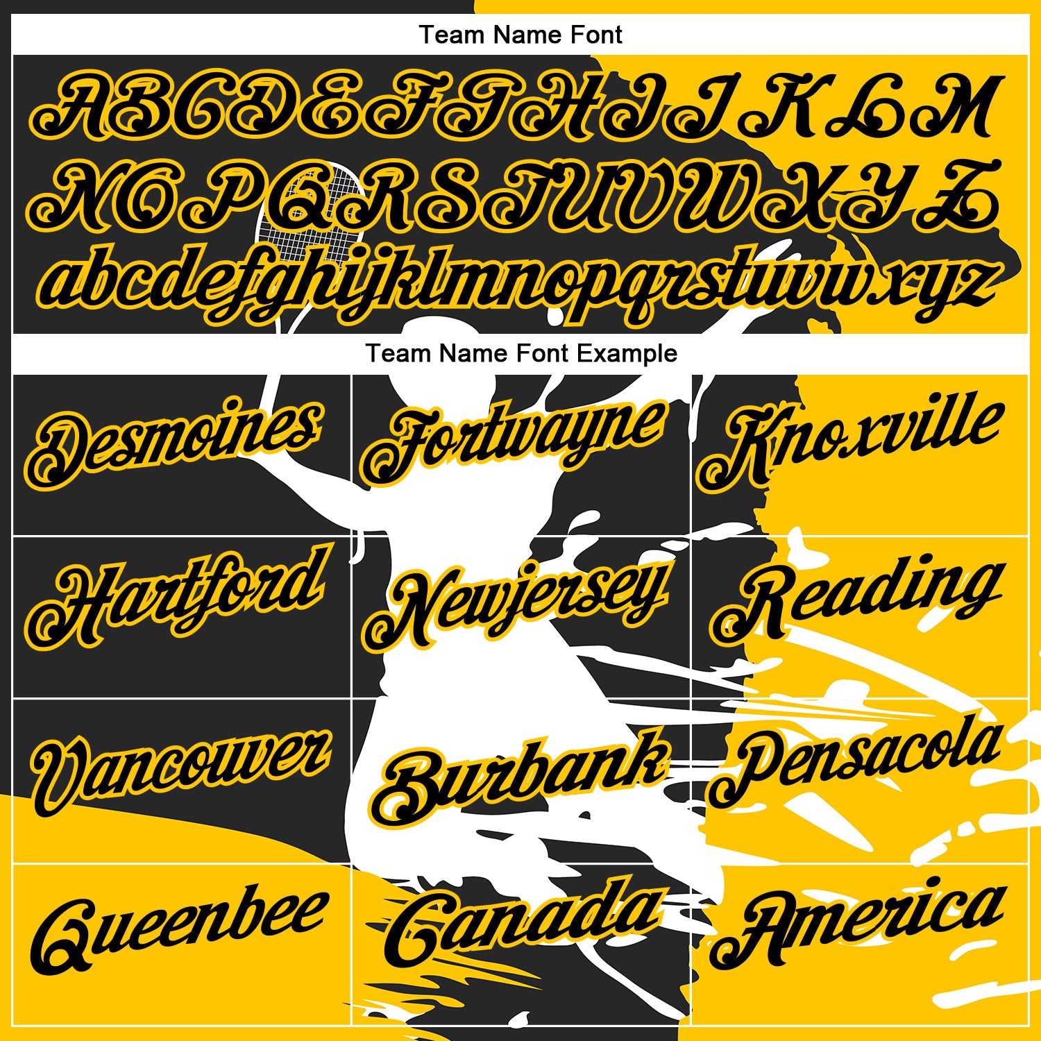 Custom Black Yellow-White 3D Tennis Performance Polo Shirt