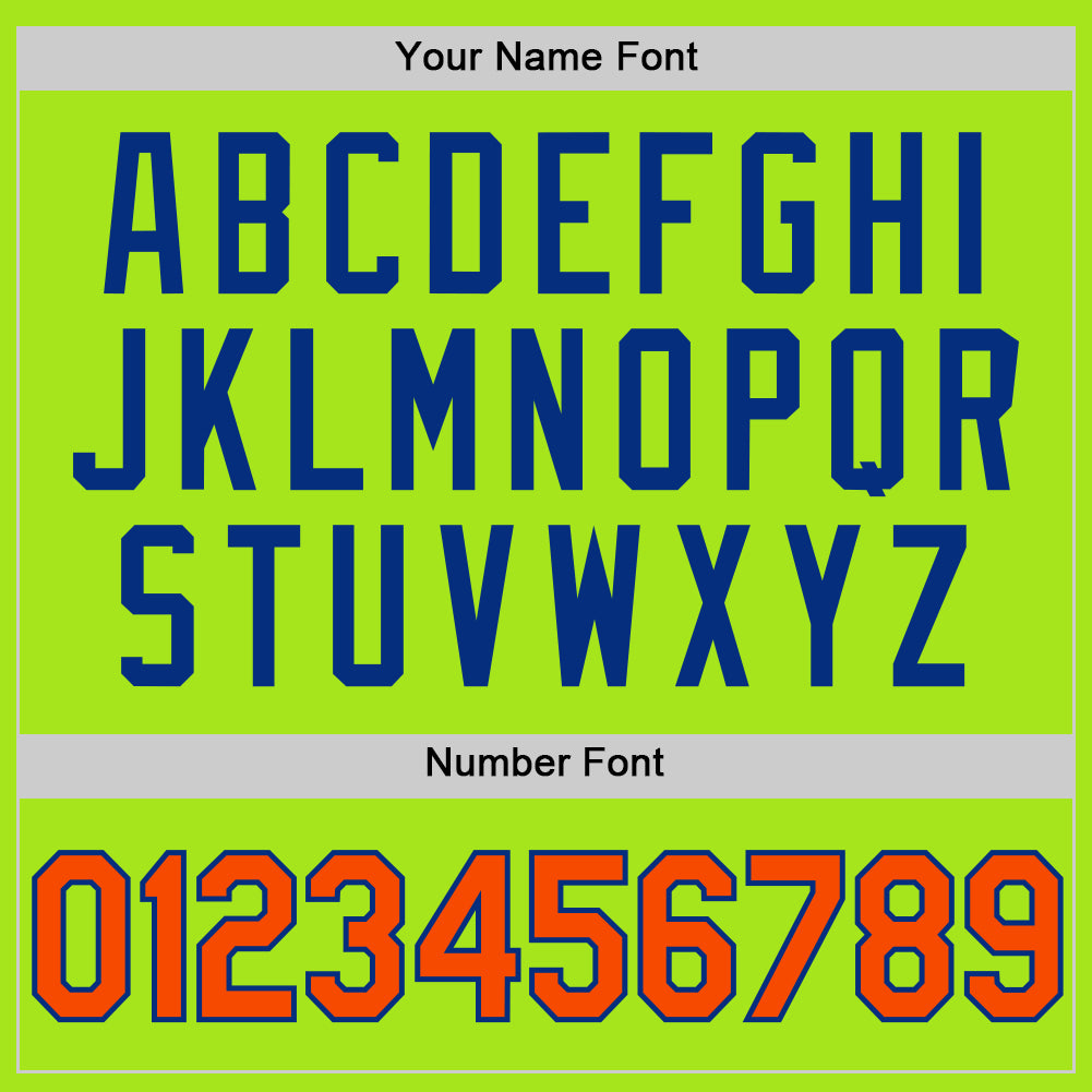 Custom Neon Green Orange-Royal Authentic Throwback Basketball Jersey